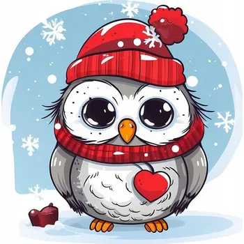 Fototapeta Nažehlovačka Termo Aplikace Nálepka na Oblečení VÁNOČNÍ SOVA