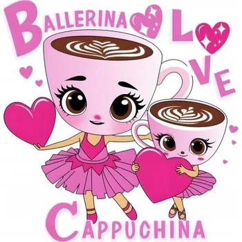 Obraz Nažehlovačka Termo Aplikace Nálepka na Oblečení BALERÍNA CAPPUCCINA LOVE
