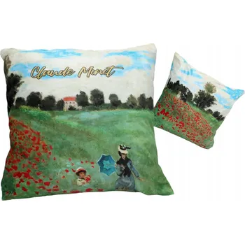 Polštář Carmani® Carmani - Polštář s výplní na zip C. Monet Pole s vlčím mákem - 50x50cm