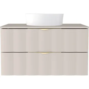 Policová skříň Závěsná skříňka pod umyvadlo Omi 80 cm kašmírová/zlatá