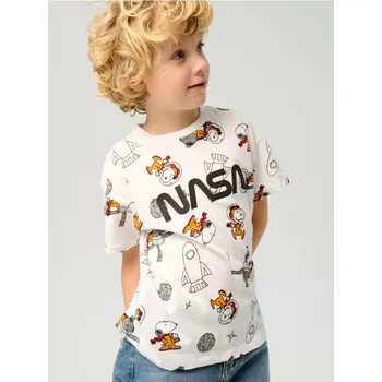 Chlapecké tričko Sinsay - Bavlněné tričko Peanuts NASA - bílá - 061FC-00X - 061FC-00X-128