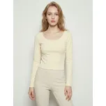 Sinsay - Bavlněná halenka s dlouhým rukávem - žlutá - 488EU-10X - 488EU-10X-XL