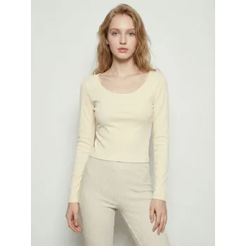 Dámská halenka Sinsay - Bavlněná halenka s dlouhým rukávem - žlutá - 488EU-10X - 488EU-10X-XL