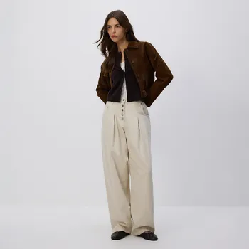 Dámské džíny Reserved - Jeans barrel s záhyby - tělová - 559GE-02J - 559GE-02J-40