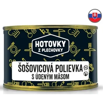 Hotové jídlo Hotovky z plechovky Čočková polévka s uzeným masem