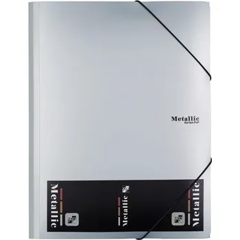 Desky s chlop.a gumičk.Metallic,A4,pl.,stříbr,1ks