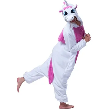 Dámské pyžamo Růžový kigurumi overal na spaní jednorožec velikost L