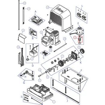 NICE PD2187A0001 Šneková hřídel z1z45 bez vložky RBS400