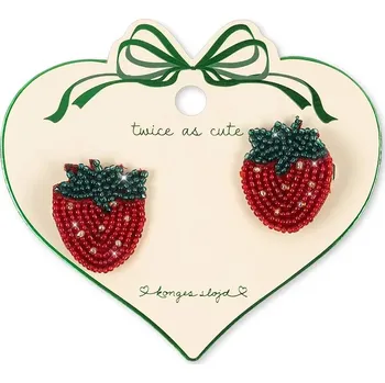 Dětské sponky Konges Sløjd 2 PACK STRAWBERRY BEADED HAIR CLIP 2-pack KS103650.PPY2 červená 33X, vel. ONE SIZE