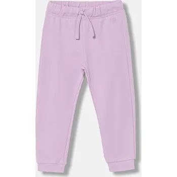 Dětské bavlněné kalhoty United Colors of Benetton 3J70GF01N.P.Stagionale fialová 04X, vel. 90