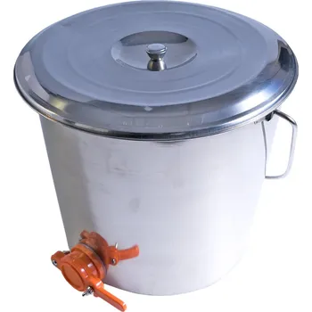 Chov hospodářského zvířete Kovomat Nádoba nerezová s poklicí a výpustí na 25 kg medu