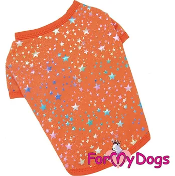Obleček pro psa FOR MY DOGS Tričko STARS ORANGE, Oranžové, Velikost: 14/M