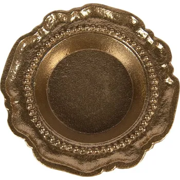 Zlatá antik dekorační kulatá miska podnos Raw Gold - Ø 12*2 cm