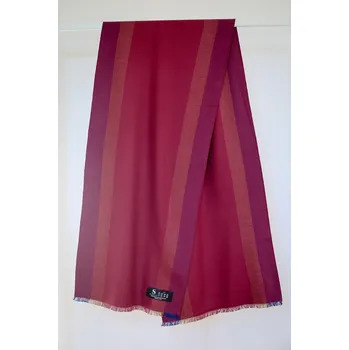 Šála Šála z česaného hedvábí vínová se zlatým prvkem, HEDVÁBNÝ SVĚT