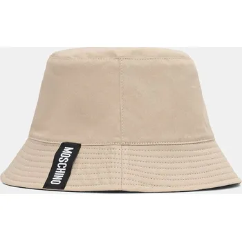 Pokrývka hlavy Oboustranný bavlněný klobouk Moschino M3408.65470 béžová 08X, vel. ONE SIZE