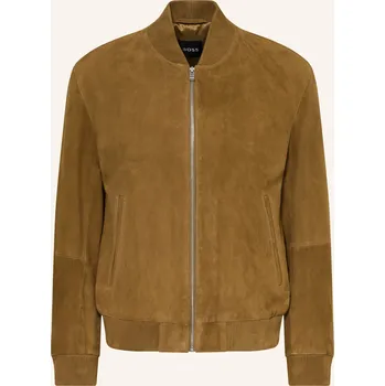 Pánský zimní kabát Boss Pánský Kožený Blouson Muller, koňaková, 50