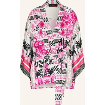 Dámský blejzr Miss Goodlife Dámské Saténové Kimono, světle šedá / růžová /...