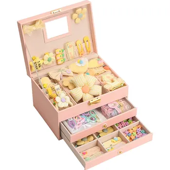 Šperkovnice Bezdoteku Šperkovnice Pearl pro děti Žlutá květinka včetně sponek do vlasů