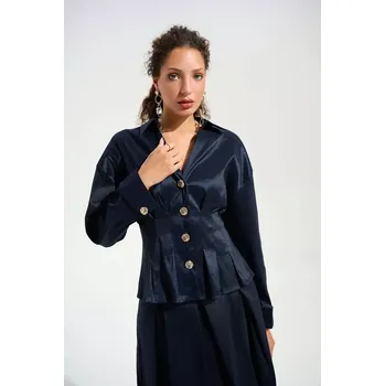 Dámská halenka JOSEPH RIBKOFF dámská halenka modrá s manžetami na knoflíčky