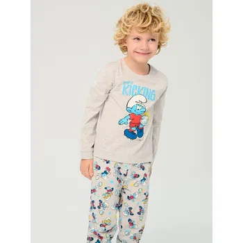 Chlapecké spodní prádlo Sinsay - Dvoudílná pyžamová souprava The Smurfs - šedá - 555GT-09M - 555GT-09M-110