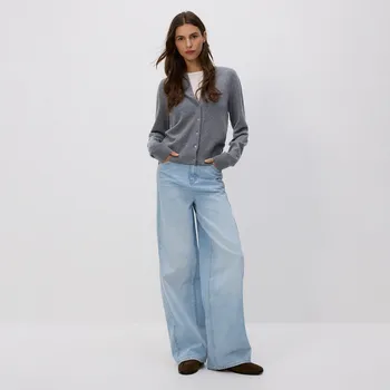 Dámské džíny Reserved - Džíny wide leg - modrá - 527GE-05J - 527GE-05J-32