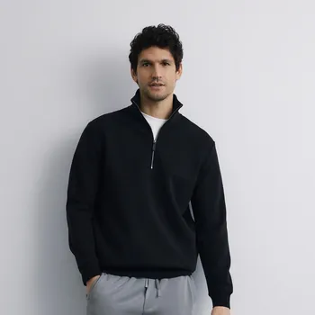 Pánská mikina Reserved - Hladká mikina se stojáčkem - černý - 382HM-99X - 382HM-99X-S