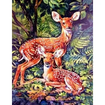 Puzzle NORIMPEX Diamantové malování Srnky v lese 30x40cm