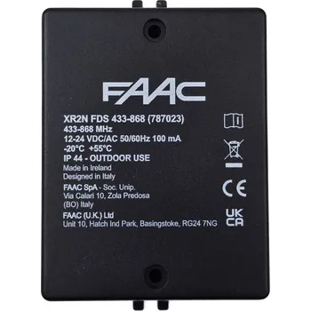 Pohon brány FAAC XR2N FDS 433-868 MHz (787023) 2 kanálový externí přijímač pro dálkové ovladače FAAC, 433,92 i 868,35 MHz