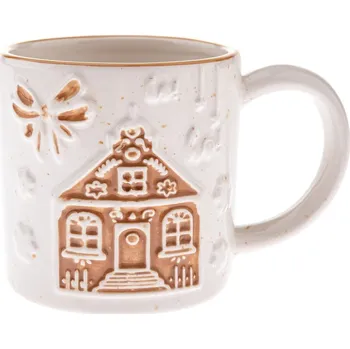Bílý keramický hrnek s vánočním motivem Christmas cottage – Dakls ID_1737902