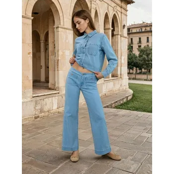 Dámské džíny Sinsay - Džíny s širokými nohavicemi - modrá - 233HC-05J - 233HC-05J-36