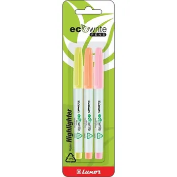Zvýrazňovač Zvýrazňovač Luxor ECO, sada 3 pastelových barev