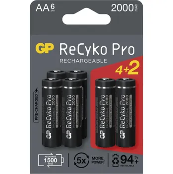Článková baterie Nabíjecí baterie GP ReCyko Pro - AA, HR6, 2 000 mAh, 6 ks