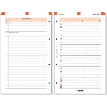 Diář Týdenní plány ADK - A5, přehled celého týdne vpravo, rok 2026