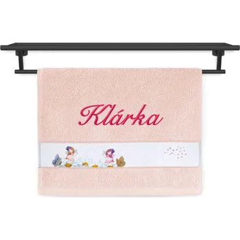 Dětský ručník se jménem NA PŘÁNÍ 30x50 Víly světle lososový