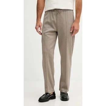 Kalhoty s příměsí vlny BOSS C-Levete 242_AM 50554515 béžová 80X, vel. XXL