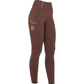 Jezdecké kalhoty EQUESTRO Legíny jezdecké Summer Equestro, s gripem, dámské, marron XL