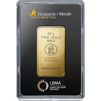 Sběratelství Heimerle + Meule 50g investiční zlatý slitek