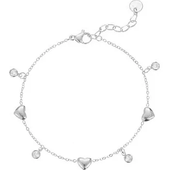 Náramek Náramek se srdíčky a zirkony ocelový