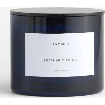 Svíčka Vonná svíčka La Mania Leather&Amber 500 g 5905549432464 námořnická modř 59X