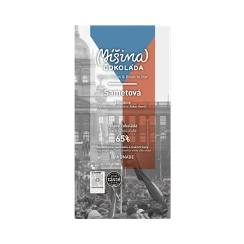 Čokoláda Míšina čokoláda 65% SAMETOVÁ hořká čokoláda s bílou čokoládou se šípky 50 g