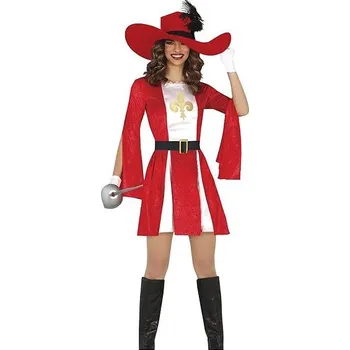 Karnevalový kostým GUIRCA Dámský kostým - červená mušketýrka vel. M 38/40