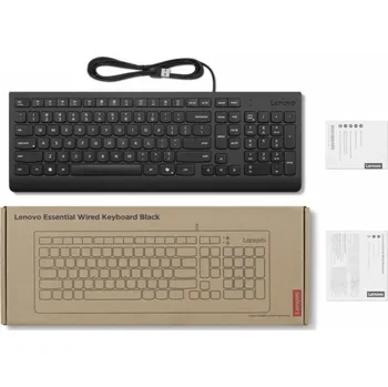 Klávesnice Lenovo Keyboard Essential klávesnice s kabelem (USA, angličtina, černá)