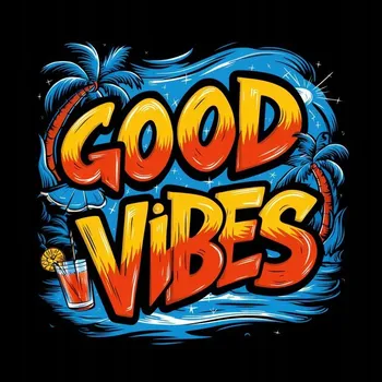 Fototapeta Nažehlovačka Termo Aplikace Nálepka na Oblečení GOOD VIBES NÁPIS