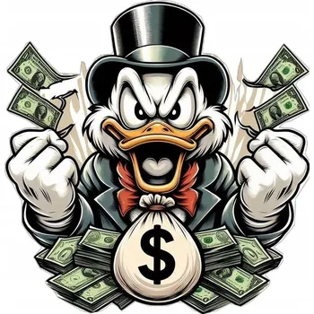 Obraz Nažehlovačka Termo Aplikace Nálepka na Oblečení KACHER DONALD PENÍZE