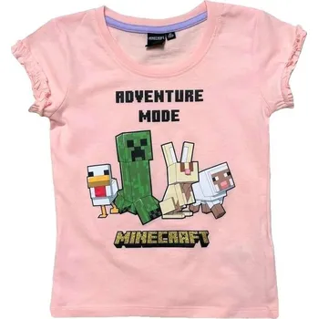 Dívčí tričko TRIČKO MINECRAFT (růžové) Velikost: 8