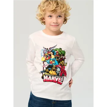 Chlapecké tričko Sinsay - Bavlněná košilka s potiskem Avengers - bílá - 202GS-00X - 202GS-00X-134