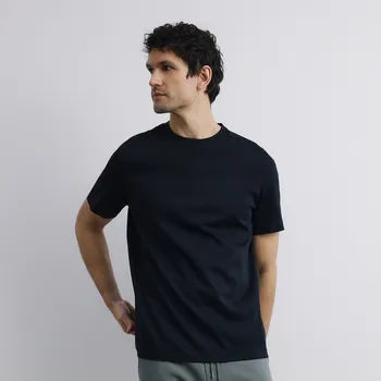 Reserved - Tričko regular fit z&nbsp;mercerované bavlny - černý - 969HL-99X - 969HL-99X-XXL