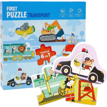 Dřevěná hračka První puzzle Doprava 6v1