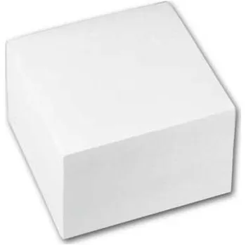 Samolepící bloček Lepený papírový bloček - špalíček, bílá, 9 x 9 x 5 cm