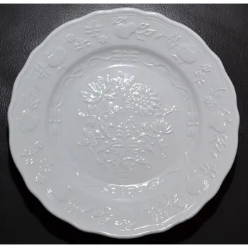 Talíř Cibulák bílý talíř reliefní Elegance dezertní 19 cm Český porcelán Dubí